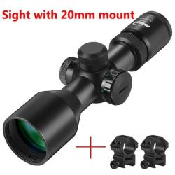 Lunette 3-9x40 vert/rouge Knight Sniper - 20mm