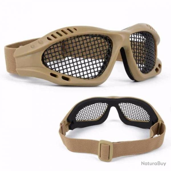 Lunettes protection FO filet mtallique - Tan