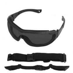 Lunettes tactique sangle fixe Wosport - BK-BK