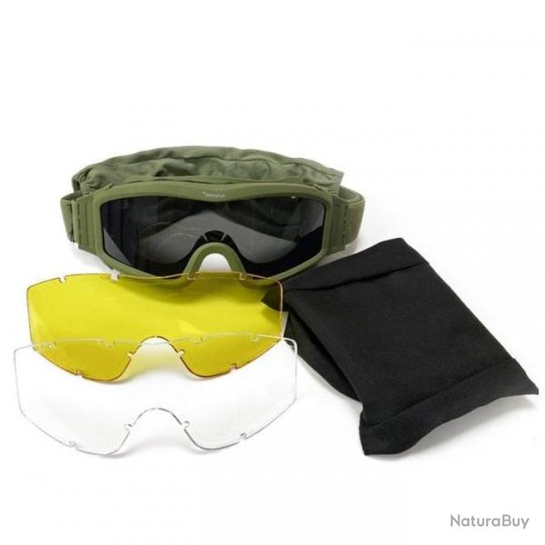 Masque balistique CS Paintball SPO - A-Vert OD ensemble