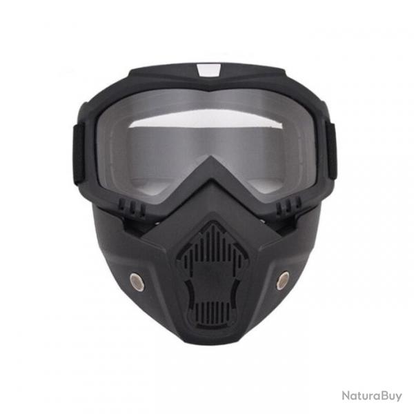 Masque intgral anti-bue amovible ASA - Transparent (masque noir)