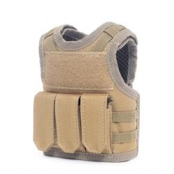 Mini gilet Molle bouteille réglable - Tan