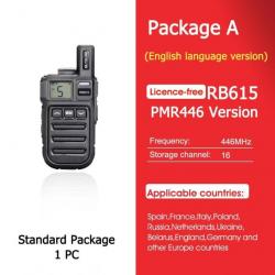 Mini talkie-walkie RB615 PMR / FRS PMR446 PTT - PMR English 1PC