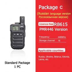 Mini talkie-walkie RB615 PMR / FRS PMR446 PTT - PMR Russian 1PC