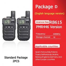 Mini talkie-walkie RB615 PMR / FRS PMR446 PTT - PMR English 2PCS