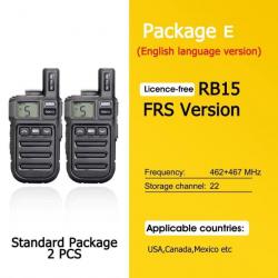 Mini talkie-walkie RB615 PMR / FRS PMR446 PTT - FRS English 2PCS