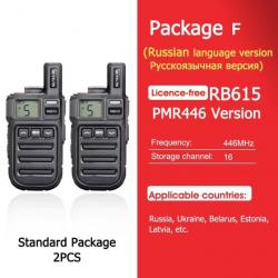 Mini talkie-walkie RB615 PMR / FRS PMR446 PTT - PMR Russian 2PCS