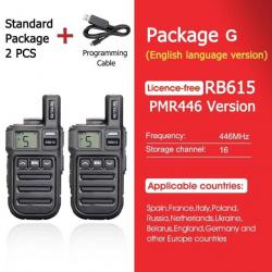 Mini talkie-walkie RB615 PMR / FRS PMR446 PTT - PMR English 2PCS ACC