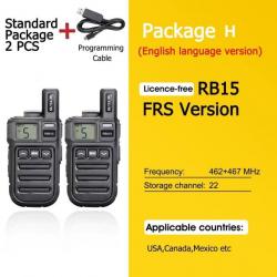 Mini talkie-walkie RB615 PMR / FRS PMR446 PTT - FRS English 2PCS ACC