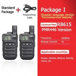 Mini talkie-walkie RB615 PMR / FRS PMR446 PTT - PMR Russian 2PCS ACC