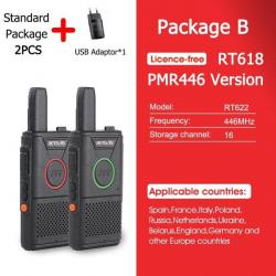 Mini walkie-talkie RT618 PTT PMR 446 2pcs - PMR RT618-Package B