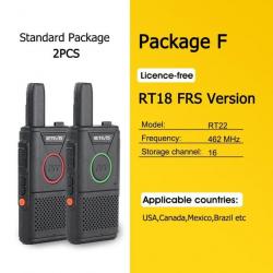 Mini walkie-talkie RT618 PTT PMR 446 2pcs - FRS RT18-Package F