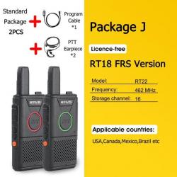 Mini walkie-talkie RT618 PTT PMR 446 2pcs - FRS RT18-Package J