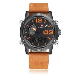 Montre analogique NAVIFORCE marron/orange