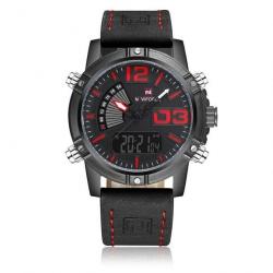 Montre analogique NAVIFORCE noir/rouge