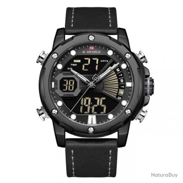 Montre Cadrator LED tanche NAVIFORCE noir