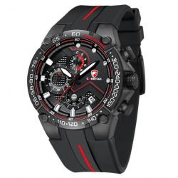 Montre chronographe CHEETAH noir/rouge