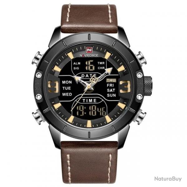 Montre Chronos NAVIFORCE noir/marron