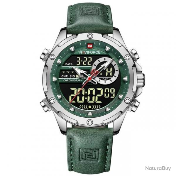 Montre Chronus NaviForce tanche Vert OD