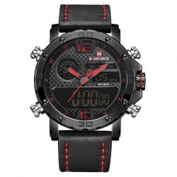 Montre numérique LED NAVIFORCE WR noir/rouge