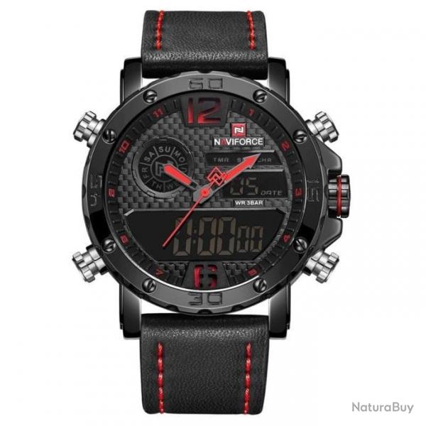 Montre numrique LED NAVIFORCE WR noir/rouge