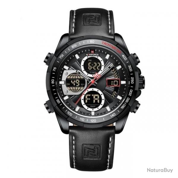 Montre TachMeter tanche NAVIFORCE noir