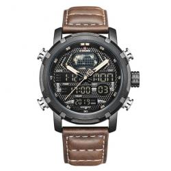 Montre WorldTac LED NAVIFORCE marron/noir