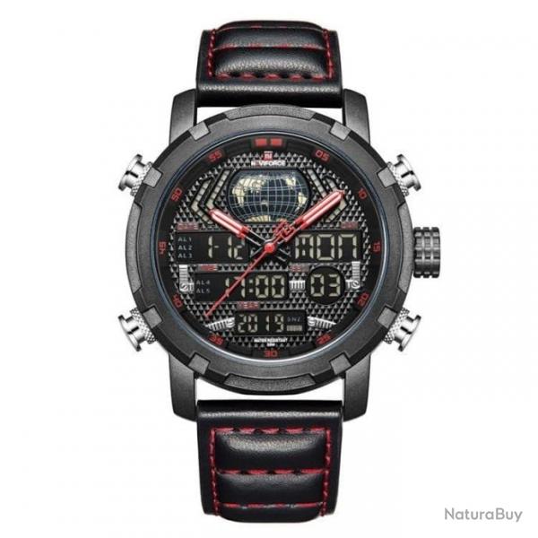 Montre WorldTac LED NAVIFORCE marron/noir