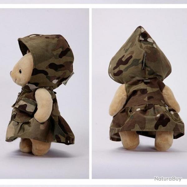 Ours peluche vtement camo dtachable - Fille