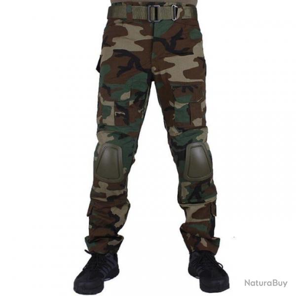 Pantalon cargo militaire BDU avec genouillres - S