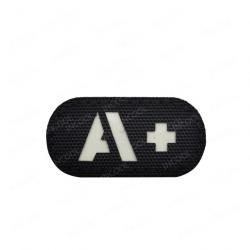 Patch A+ B+ AB O+ réfléchissant - Noir - Blanc A+