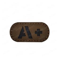 Patch A+ B+ AB O+ réfléchissant - Marron - Noir A+