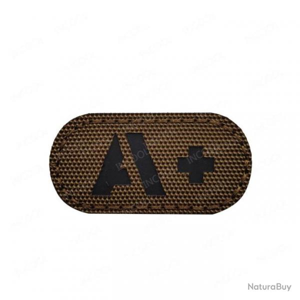 Patch A+ B+ AB O+ rflchissant - Marron - Noir A+