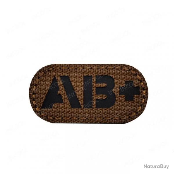 Patch A+ B+ AB O+ rflchissant - Marron - Noir AB+