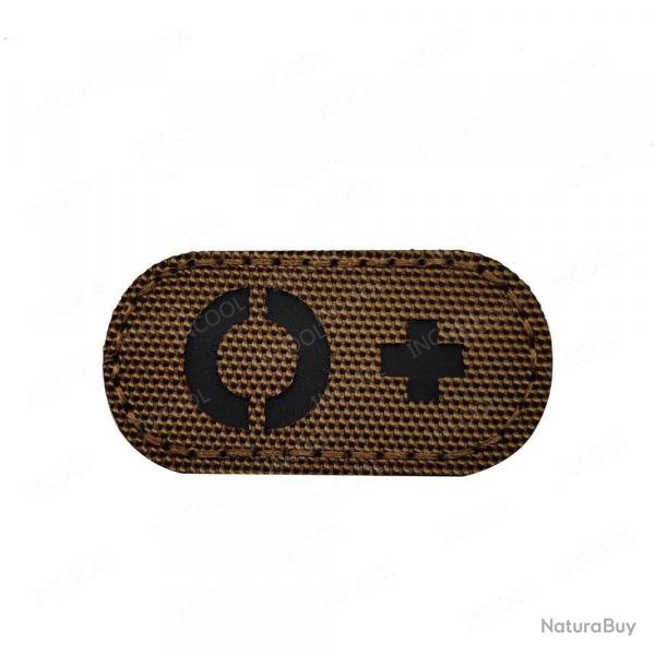 Patch A+ B+ AB O+ rflchissant - Marron - Noir O+