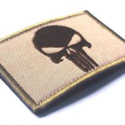 Patch broderie crâne 3D tissé - Beige