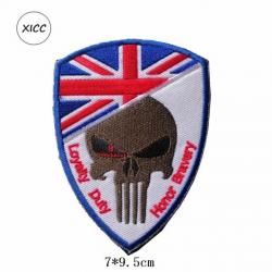 Patch crâne drapeau national 3D 7x9,5 cm - Angleterre