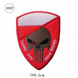 Patch crâne drapeau national 3D 7x9,5 cm - Pologne