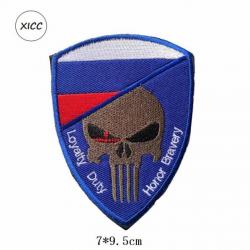 Patch crâne drapeau national 3D 7x9,5 cm - Russie