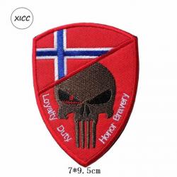 Patch crâne drapeau national 3D 7x9,5 cm - Norvège