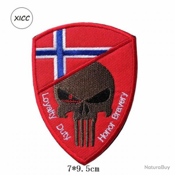 Patch crne drapeau national 3D 7x9,5 cm - Norvge