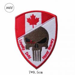 Patch crâne drapeau national 3D 7x9,5 cm - Canada