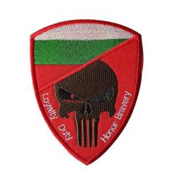 Patch crâne drapeau national 3D 7x9,5 cm - Bulgarie