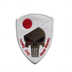 Patch crâne drapeau national 3D 7x9,5 cm - Japon