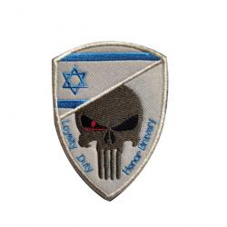 Patch crâne drapeau national 3D 7x9,5 cm - Israel