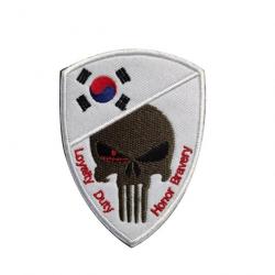 Patch crâne drapeau national 3D 7x9,5 cm - Korea