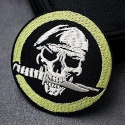 Patch crâne pirate 6.0x6.0cm brodé