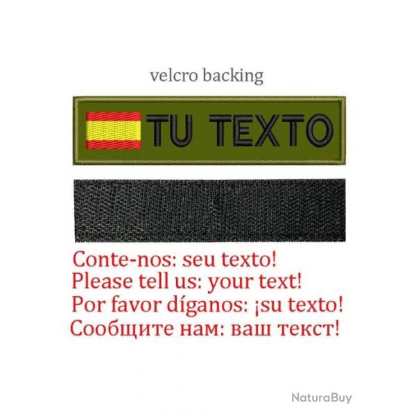 Patch drapeau nom personnalis uniforme - Espagne -Velcro