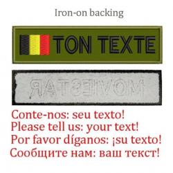 Patch drapeau nom personnalisé uniforme - Belgique-Iron on