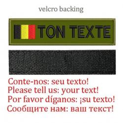 Patch drapeau nom personnalisé uniforme - Belgique-Velcro